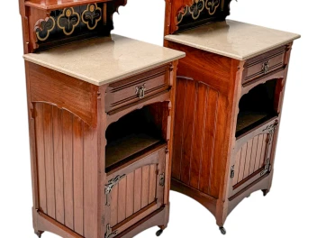 Two Arts & Crafts Nightstands by Gustave Serrurier-Bovy, 1900s
